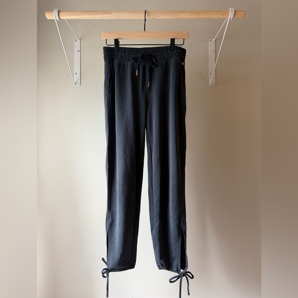 Calia Black Journey Side Tie Jogger Style Pull On Stretch Waist Pants